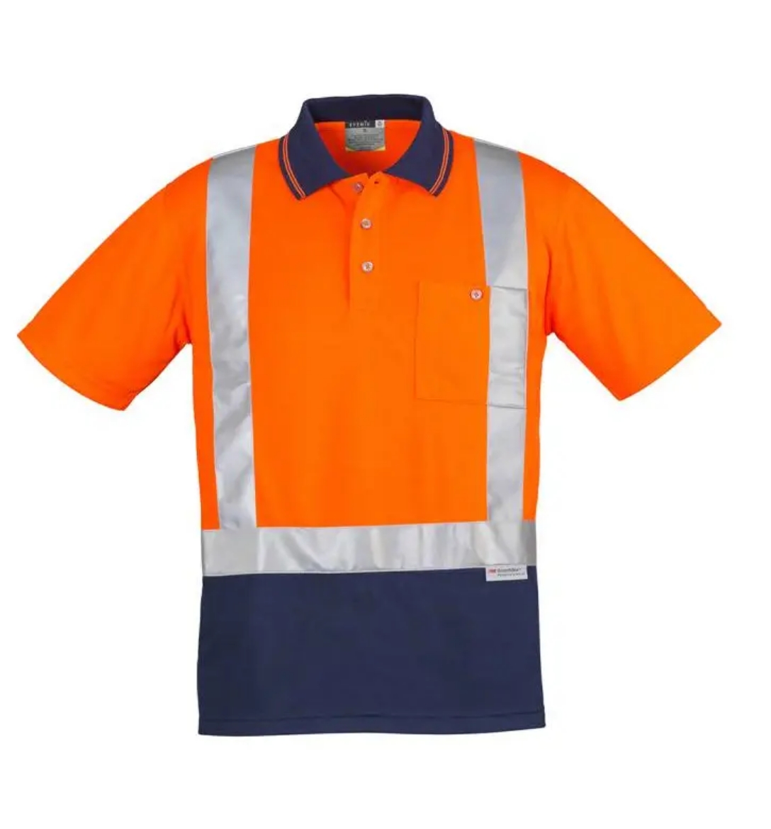 Picture of Syzmik, Mens Hi Vis Spliced S/S Polo - Shoulder Taped